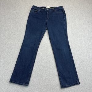 Sonoma Life+Style Jeans Womens 16A Dark Wash Denim Stretch Straight Leg Zip Fly